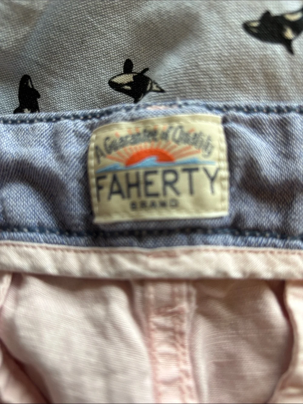 Faherty Soft Pink Flat-Front Cotton Shorts